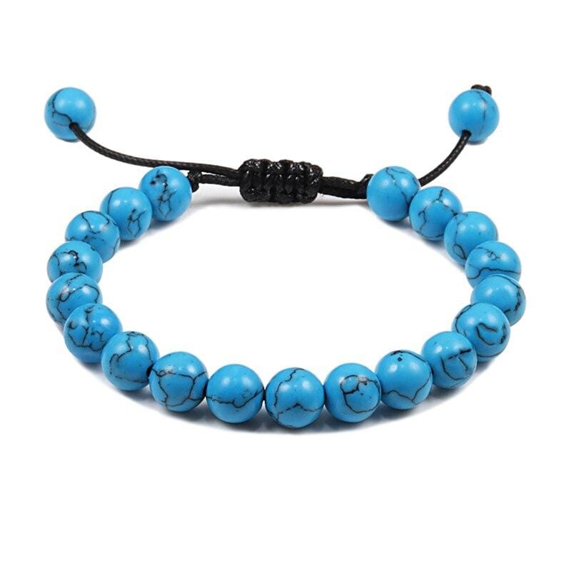 Bracelet Perles Turquoise Naturelle Fait Main - Taille Sur Mesure - 4mm