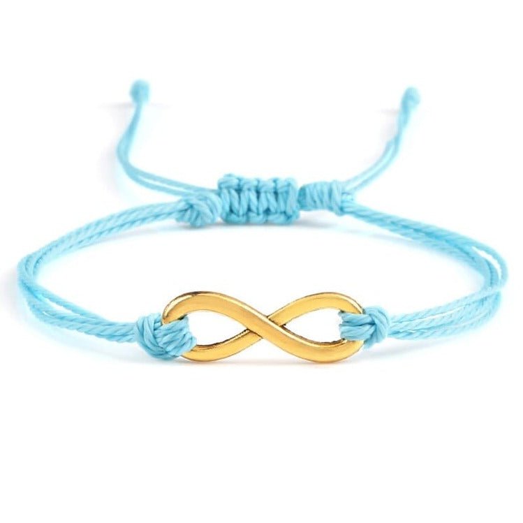 Bracelet infini Bleu Ajustable en Corde Tressée - Mon Bracelet Homme