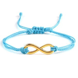Bracelet infini Bleu en Corde Tressée