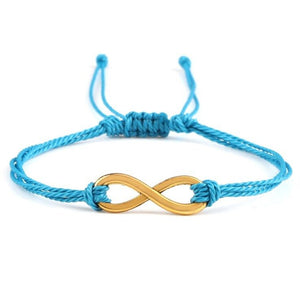 Bracelet infini Bleu Jacinthe en Corde Tressée - Mon Bracelet Homme
