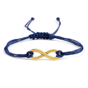 Bracelet infini Bleu Marine en Corde Tressée - Mon Bracelet Homme