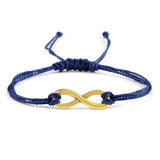 Bracelet infini Bleu Marine en Corde Tressée
