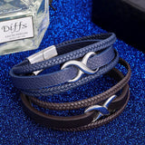 Bracelet Infini en Cuir Bleu pour Petit Poignet - Mon Bracelet Homme
