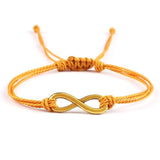 Bracelet infini Orange Clair en Corde Tressée