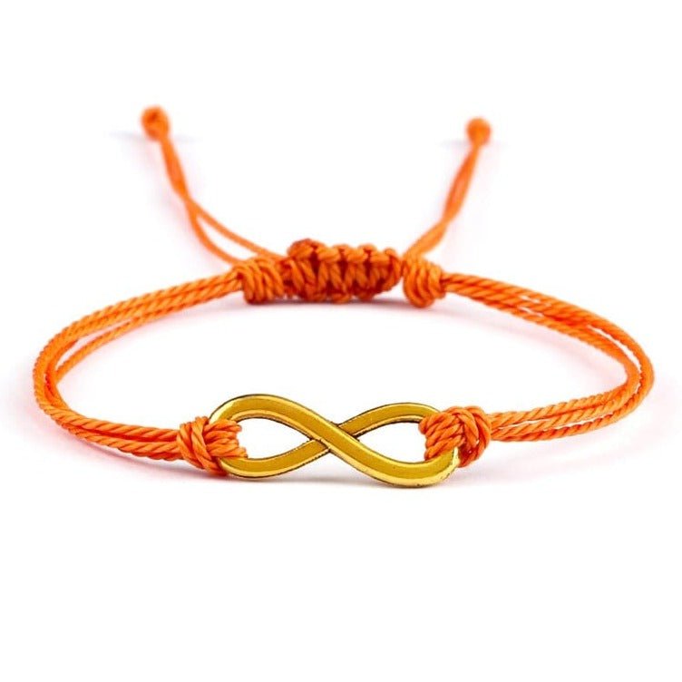 Bracelet infini Orange Foncé en Corde Tressée - Mon Bracelet Homme