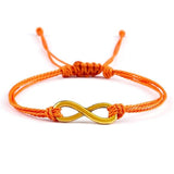 Bracelet infini Orange Foncé en Corde Tressée