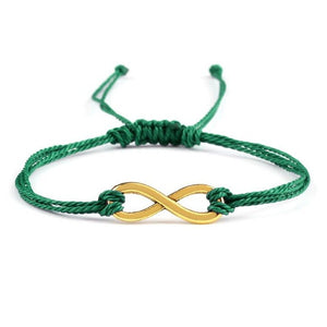 Bracelet infini Vert en Corde Tressée - Mon Bracelet Homme