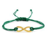 Bracelet infini Vert en Corde Tressée