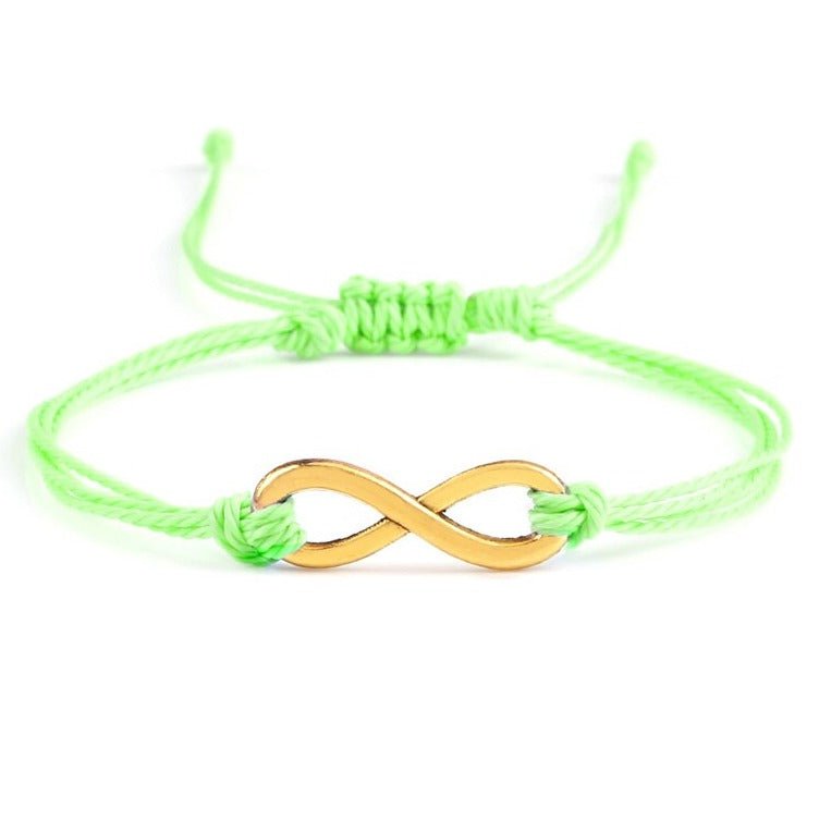 Bracelet infini Vert Fluo en Corde Tressée - Mon Bracelet Homme