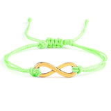Bracelet infini Vert Fluo en Corde Tressée