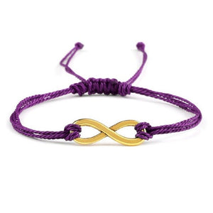 Bracelet infini Violet en Corde Tressée - Mon Bracelet Homme