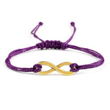 Bracelet infini Violet en Corde Tressée