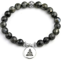 Bracelet Labradorite Bouddha pour Homme en Perles