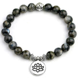 Bracelet Labradorite Fleur de Lotus pour Homme en Perles - Mon Bracelet Homme