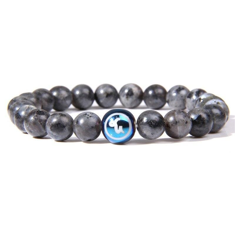 Bracelet Labradorite Signe Astrologique Capricorne pour Homme en Perles - Mon Bracelet Homme