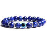 Bracelet Lapis Lazuli Bleu Mauvais Œil En Perle
