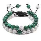 Bracelet Malachite Shamballa pour Homme en Perles