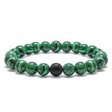 Bracelet Malachite Verte 8mm pour Homme en Perles