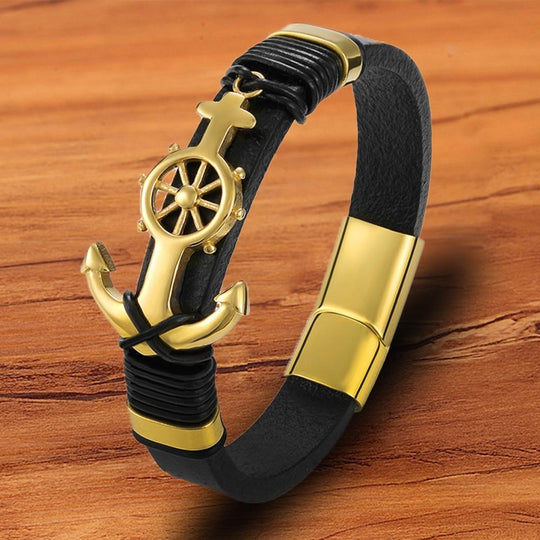 BRACELET AVEC UNE ANCRE HOMME - (MARIN) main image 1