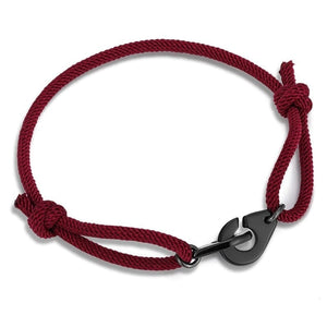 Bracelet Menottes en Cordon Réglable Rouge Foncé Homme - Mon Bracelet Homme