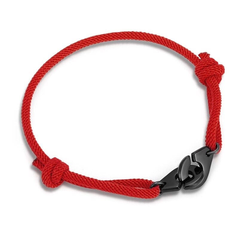 Bracelet Menottes en Cordon Réglable Rouge Homme - Mon Bracelet Homme