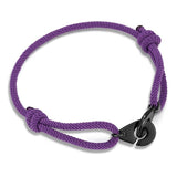 Bracelet Menottes en Cordon Réglable Violet pour Homme