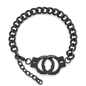 Bracelet Menottes Noir pour Homme (Acier) - Mon Bracelet Homme