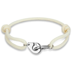 Bracelet Menottes Pour Homme en Corde Blanc - Mon Bracelet Homme