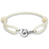 Bracelet Menottes Pour Homme en Corde Blanc
