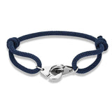 Bracelet Menottes Pour Homme en Corde Bleu Foncé