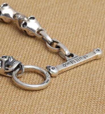 Bracelet Mini Tête de Mort en Argent - Mon Bracelet Homme