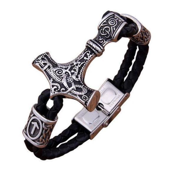 Bracelet Style Viking en Cuir-Mon Bracelet Homme