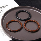 Bracelet Perle de Bois Tibétain Marron pour Homme - Mon Bracelet Homme