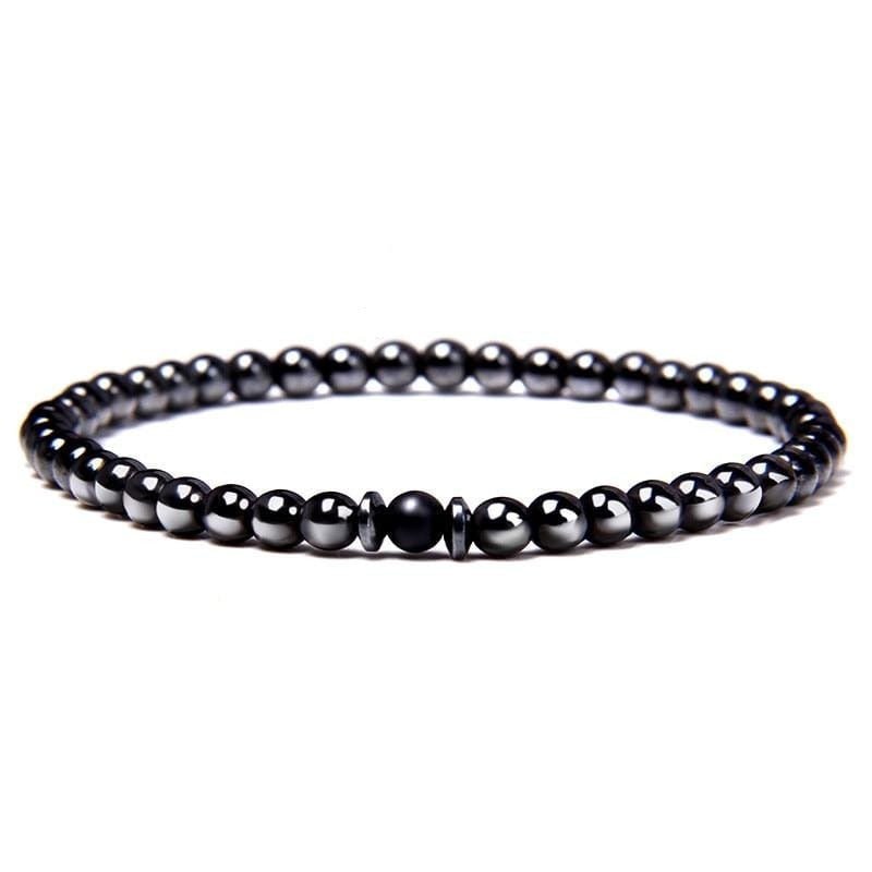 Bracelet Perles Minimaliste Pour Homme En Hématite - Mon Bracelet Homme